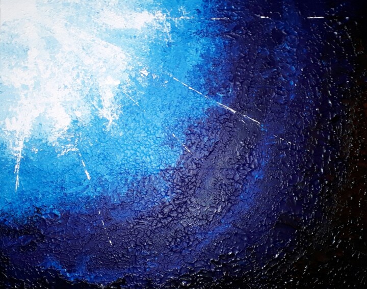 Pittura intitolato "Camaïeu Bleu" da Ingrid De Waal, Opera d'arte originale, Acrilico