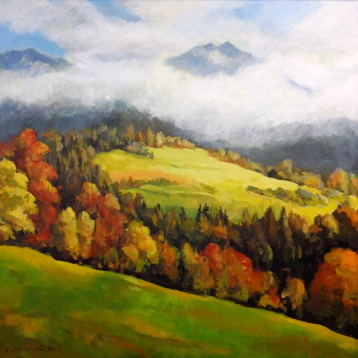 Painting titled "Austrian Landscape" by Ingrid Dohm, Original Artwork