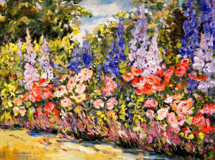 Peinture intitulée "Garden Explosion" par Ingrid Dohm, Œuvre d'art originale, Acrylique