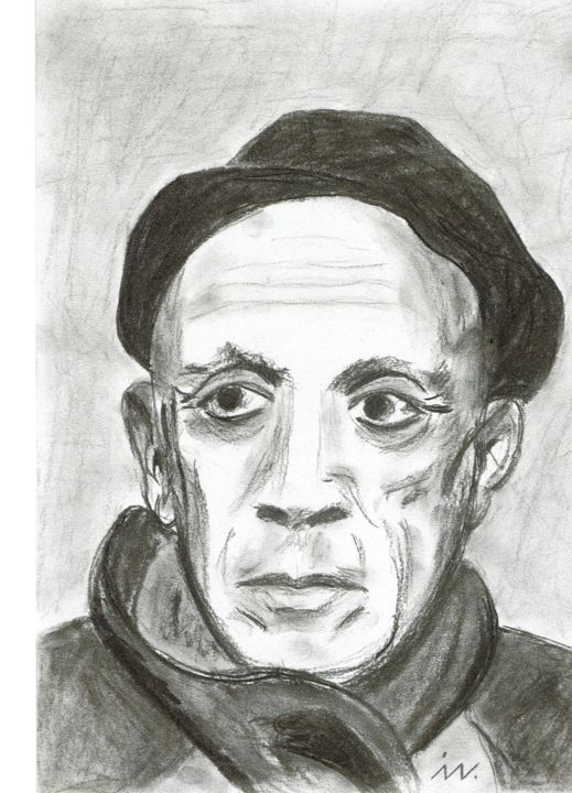 Pablo Picasso, Dibujo por Ingrid Edith Wekel | Artmajeur