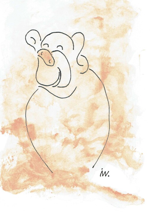 Zeichnungen mit dem Titel "Glück" von Ingrid Edith Wekel, Original-Kunstwerk, Marker