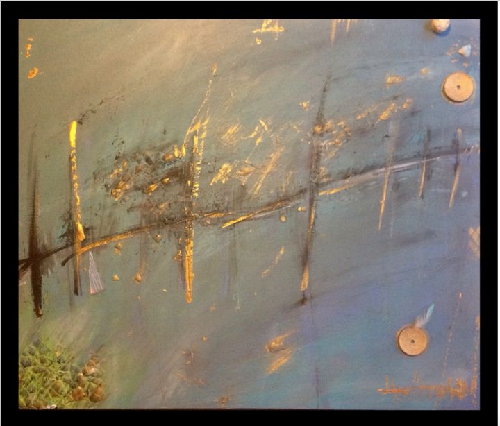 Painting titled "Constellation" by Ingrid Francois, Original Artwork, Acrylic