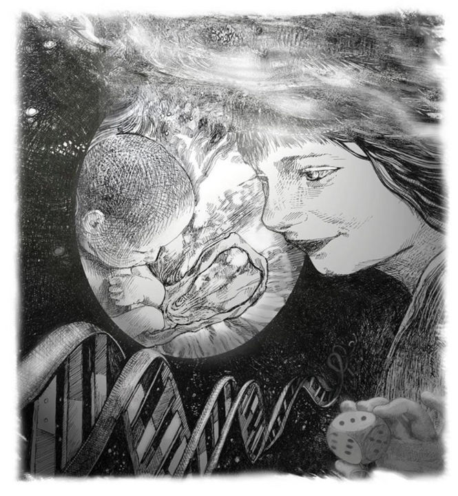 Malerei mit dem Titel "Evolution" von Ingrid Johann, Original-Kunstwerk, Tinte