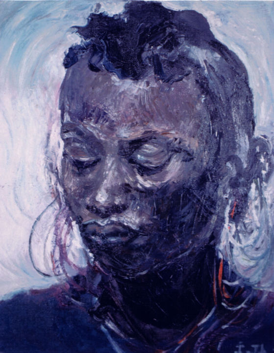 Peinture intitulée "Femme Peul (3/4)" par Ingrid Johann, Œuvre d'art originale