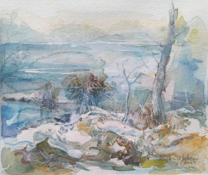 Peinture intitulée "Matin frais" par Ingrid Johann, Œuvre d'art originale, Aquarelle