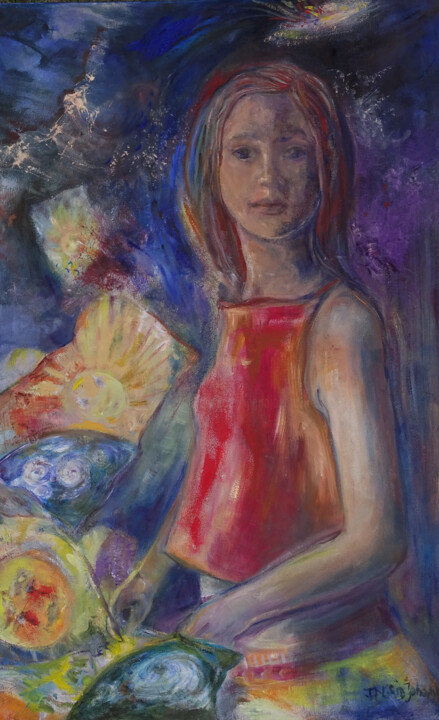 Peinture intitulée "Intrication" par Ingrid Johann, Œuvre d'art originale, Huile