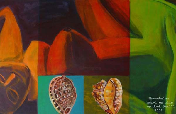 Painting titled "Shells" by Ingrid Kluts, Original Artwork