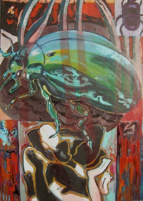 Peinture intitulée "Scarabee" par Ingrid Kluts, Œuvre d'art originale