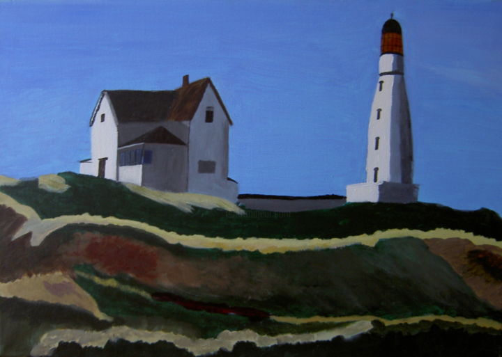 绘画 标题为“La maison du phare” 由Ingrid Leddet, 原创艺术品, 丙烯