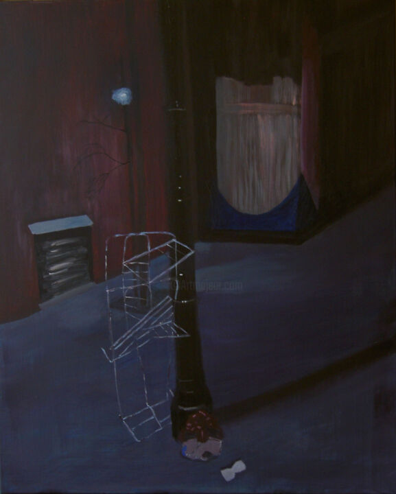 Peinture intitulée "La ville, la nuit" par Ingrid Leddet, Œuvre d'art originale, Acrylique