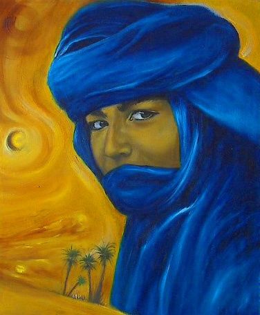 Peinture intitulée "LE TOUAREG" par Gridiroise, Œuvre d'art originale,