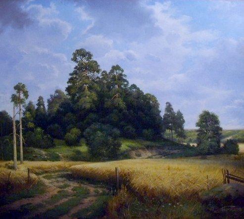 Painting titled "afternoon" by Igor Konstantinov (I.GORE), Original Artwork, Oil