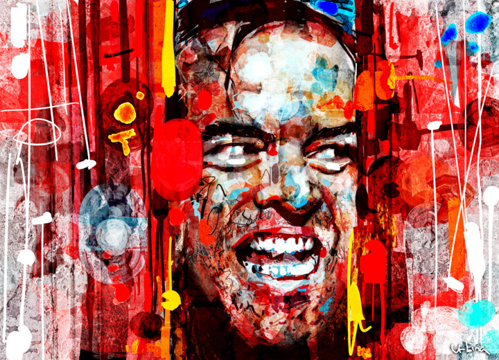 Arts numériques intitulée "Jack Nicholson" par Iñigo Urbina, Œuvre d'art originale, Peinture numérique