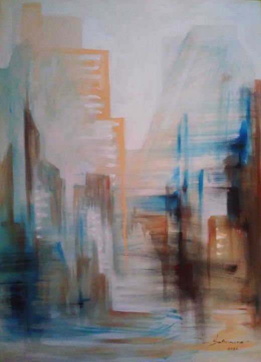 Painting titled "morning" by Inita Sabanska, Original Art, Oil