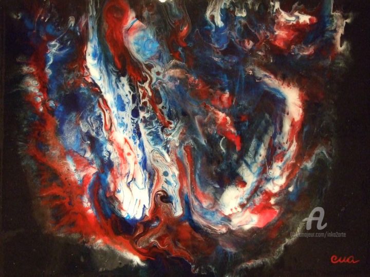Painting titled "Icy fire" by Inka2arte, Original Artwork, Acrylic