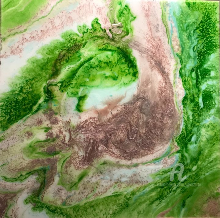 Painting titled "Wetland" by Inka2arte, Original Artwork, Acrylic