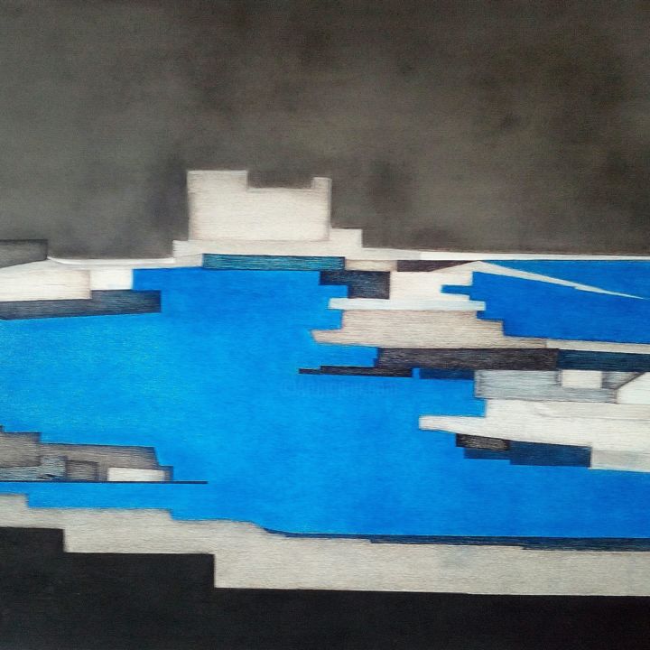 Drawing titled "Blue Velvet" by Mag"., Original Artwork, Other