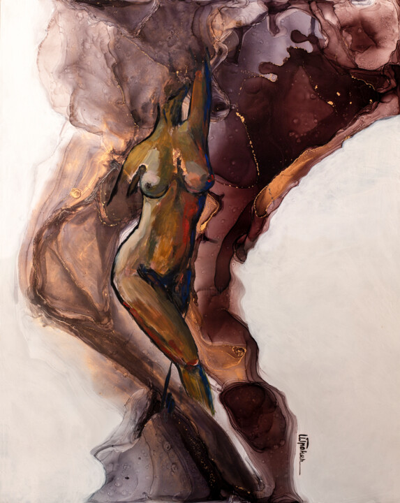 Pintura titulada "Through The Stardust" por Inna Granat, Obra de arte original, Tinta
