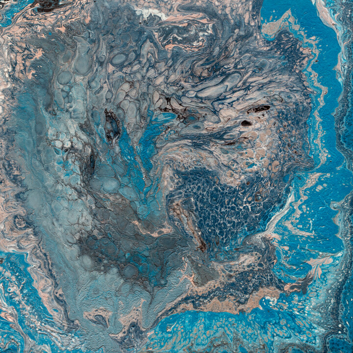 Peinture intitulée "Blue Lagoon" par Inna Granat, Œuvre d'art originale, Acrylique