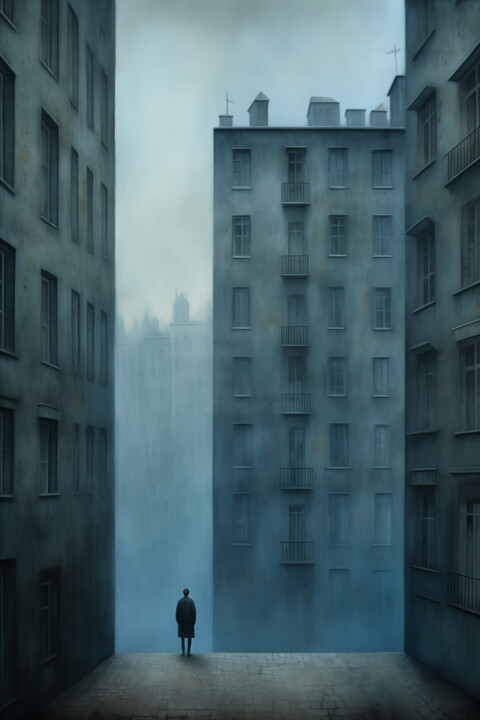 Digitale Kunst getiteld "Silence №2" door Inna Mamonova, Origineel Kunstwerk, AI gegenereerde afbeelding