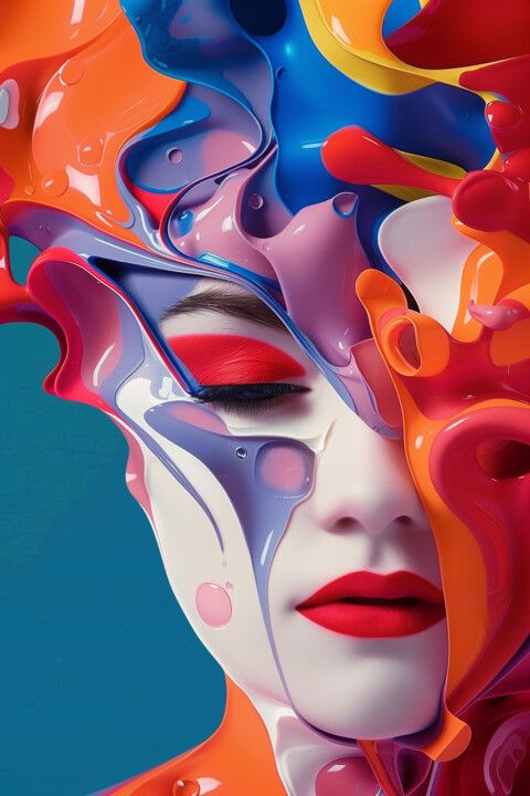 Arte digital titulada "Life in colors" por Inna Mamonova, Obra de arte original, Imagen generada por IA