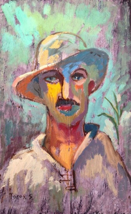 Картина под названием "Портрет мужчины" - Sasun Torosyan, Подлинное произведение искусства, Масло
