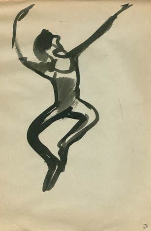 Drawing titled "Danse" by Inna Skliarevskaia, Original Artwork
