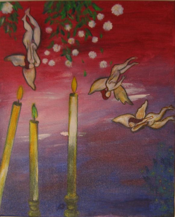 Painting titled "Anges déchus." by Innox, Original Artwork, Acrylic