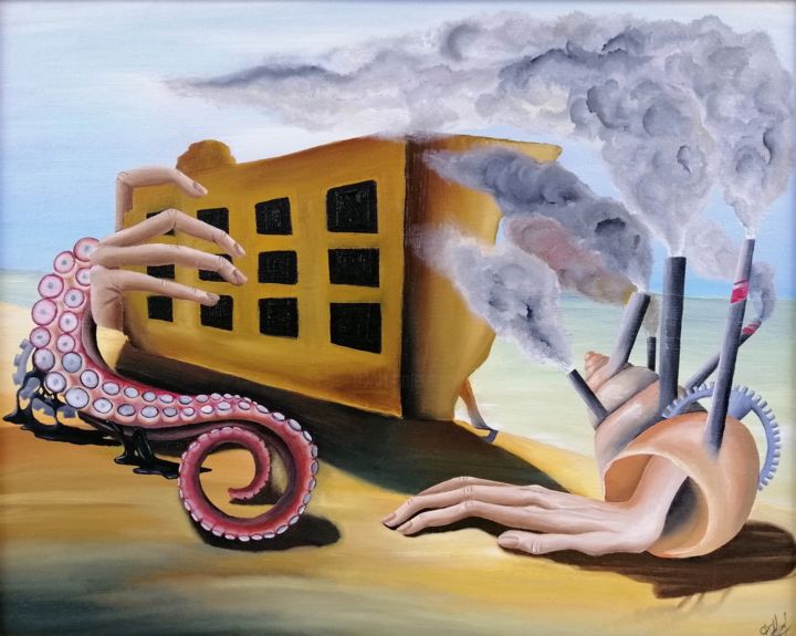 Peinture intitulée "Seashell journey al…" par Diana Kushnarenko, Œuvre d'art originale, Huile Monté sur Carton