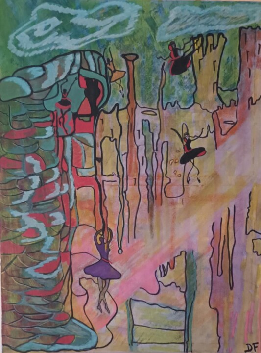 Peinture intitulée "Au pays  de la fée…" par Dany Fantoli, Œuvre d'art originale, Acrylique Monté sur Châssis en bois