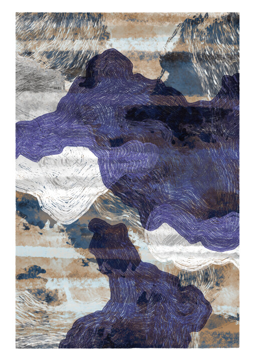 Digital Arts titled "Ocean Stones 1" by Inta Leora, Original Artwork, Digital Painting