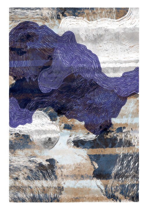 Digital Arts titled "Ocean Stones 3" by Inta Leora, Original Artwork, Digital Painting
