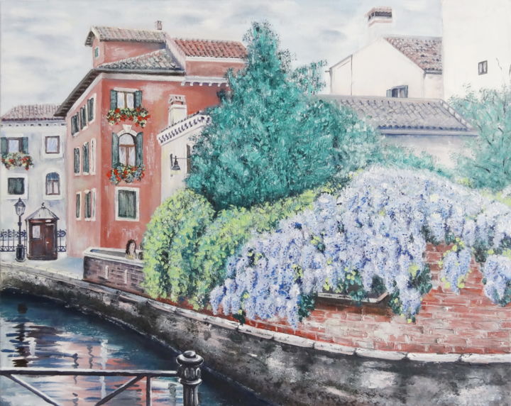 Pintura intitulada "Veneza em abril" por Helena Golion, Obras de arte originais, Óleo
