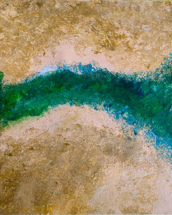 Peinture intitulée "Emerald outburst. P…" par Tiana Te, Œuvre d'art originale, Acrylique Monté sur Châssis en bois