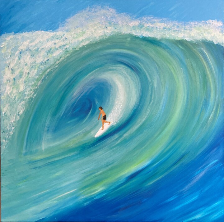 Painting titled "Point Break" by Philippe Collinet, Original Artwork, Acrylic Mounted on Wood Stretcher frame