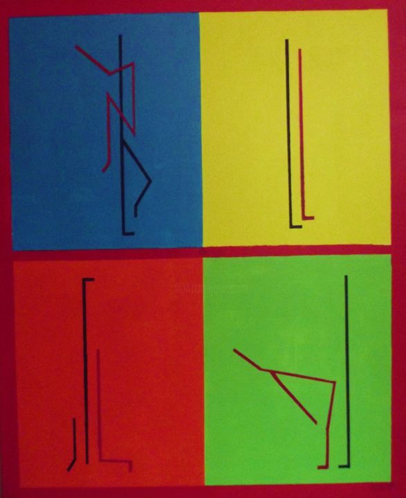 Peinture intitulée "signalitiques eroti…" par J.P Peintre Intuitionniste, Œuvre d'art originale, Acrylique