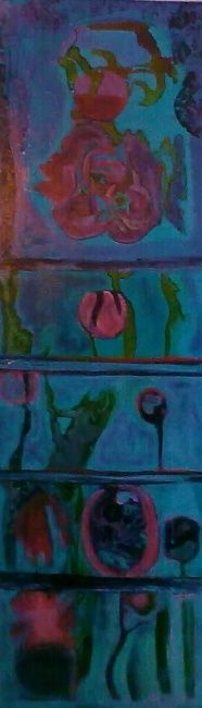 Peinture intitulée "fleur yin" par Lia, Œuvre d'art originale,