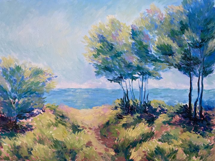 Painting titled "After Claude Monet’…" by Iryna Nuhimovich, Original Art, Oil Mounted on Stretcher frame