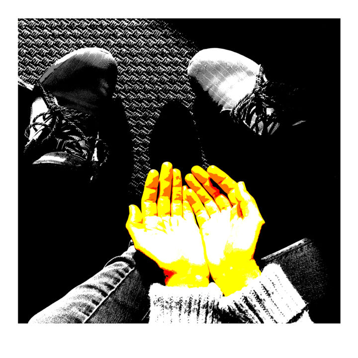 Photography titled "Sun Lighting Hands" by Gotyoufish, Original Artwork, Manipulated Photography