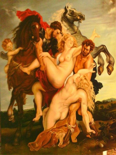 Painting titled "Rubens-"The rape of…" by Ioana Marcoci, Original Artwork