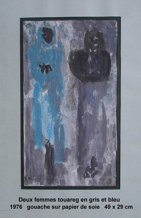 Peinture intitulée "Deux femmes touareg…" par Ioana, Œuvre d'art originale, Huile