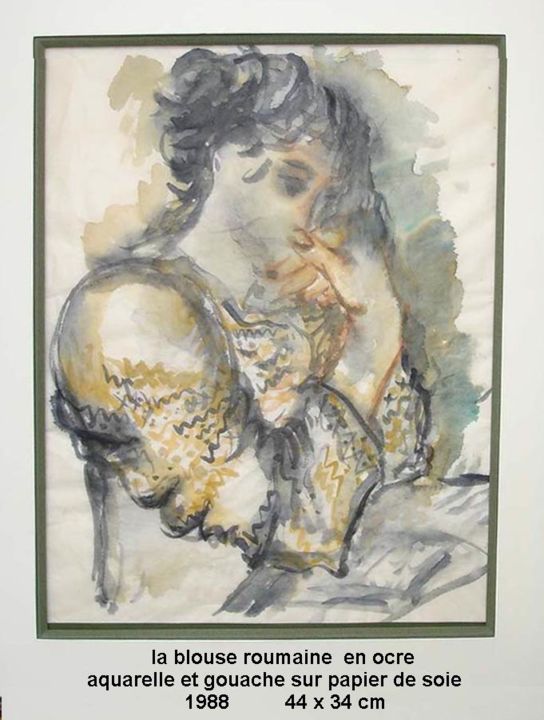 Painting titled "blouse roumaine en…" by Ioana, Original Artwork, Oil