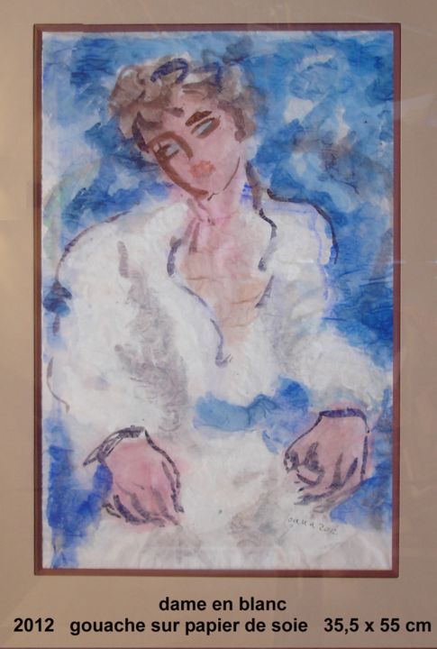 绘画 标题为“la dame en blanc” 由Ioana, 原创艺术品, 油