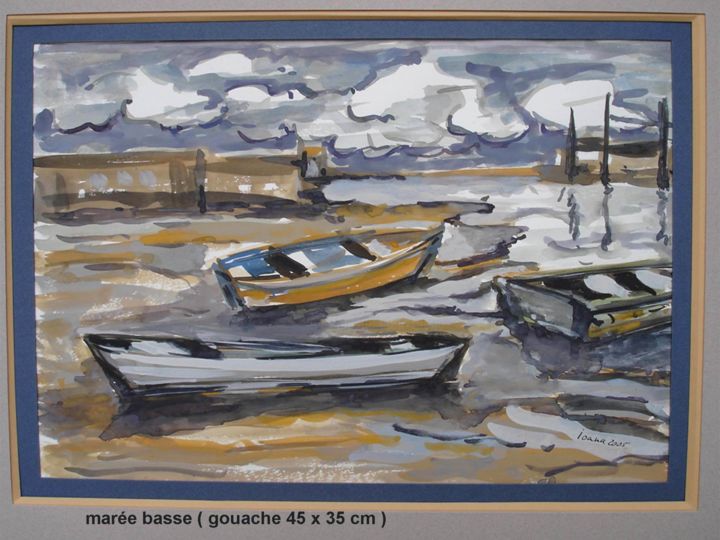 Peinture intitulée "marée basse" par Ioana, Œuvre d'art originale, Huile