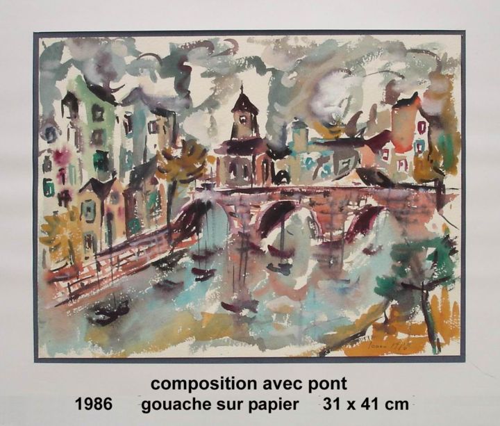 Painting titled "composition avec po…" by Ioana, Original Artwork, Other