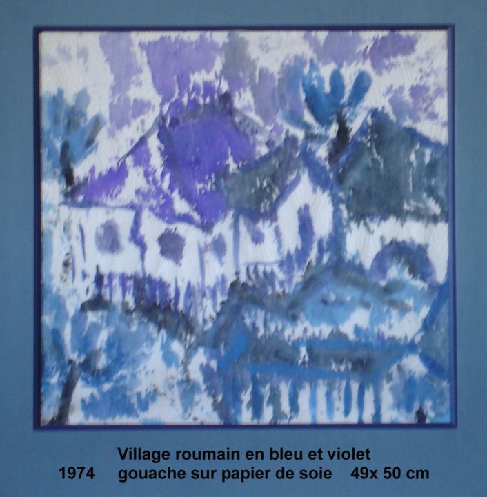 Картина под названием "Village roumain en…" - Ioana, Подлинное произведение искусства, Гуашь
