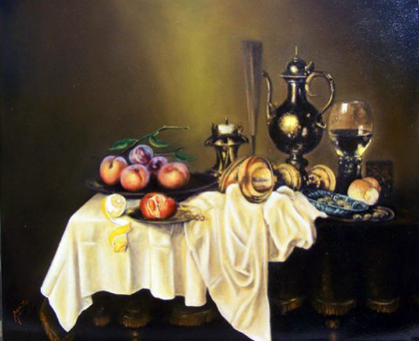Painting titled "Still life 1" by Mihai Ionescu, Original Artwork, Oil