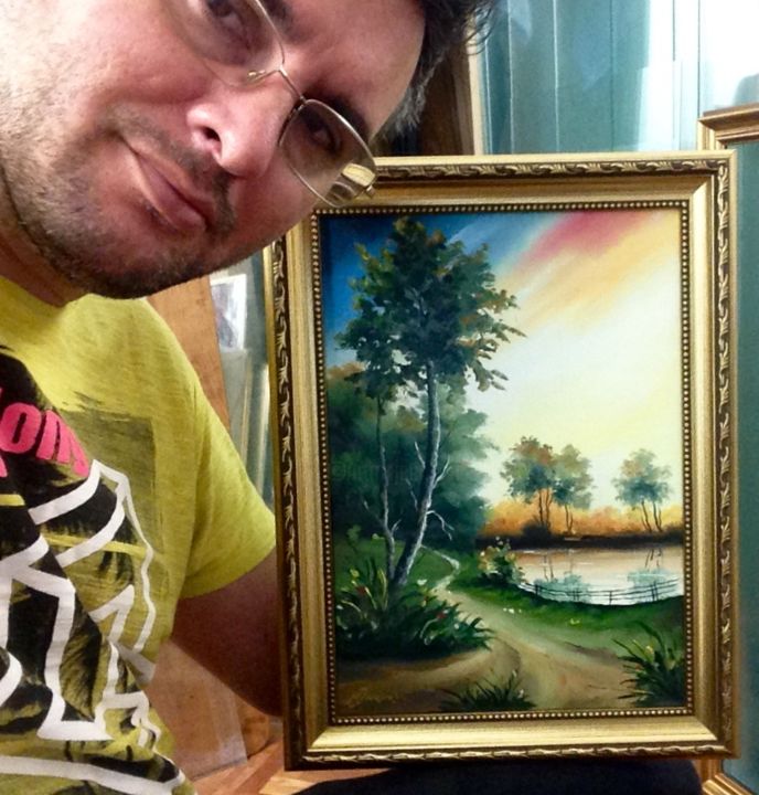 Painting titled "Small summer painti…" by Mihai Ionescu, Original Artwork, Oil