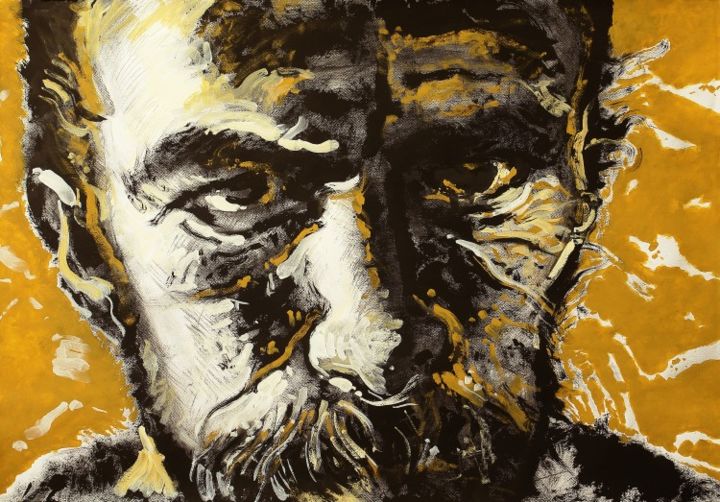 Painting titled "Autoportret" by Iovane, Original Art, Other