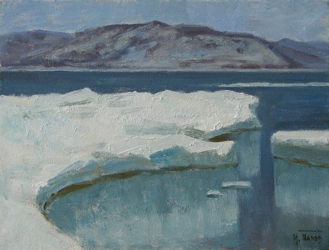 Painting titled ""Холодная вода"" by Igor Panov, Original Artwork, Oil